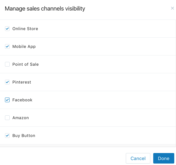 Click Facebook in Visibility section